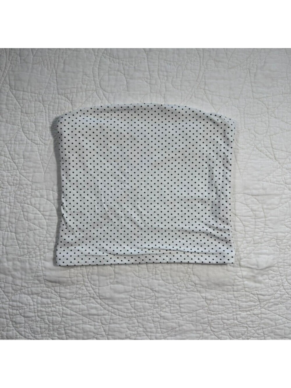 Brandy Melville Coquette White Black Polka Dots Strapless Tube Top